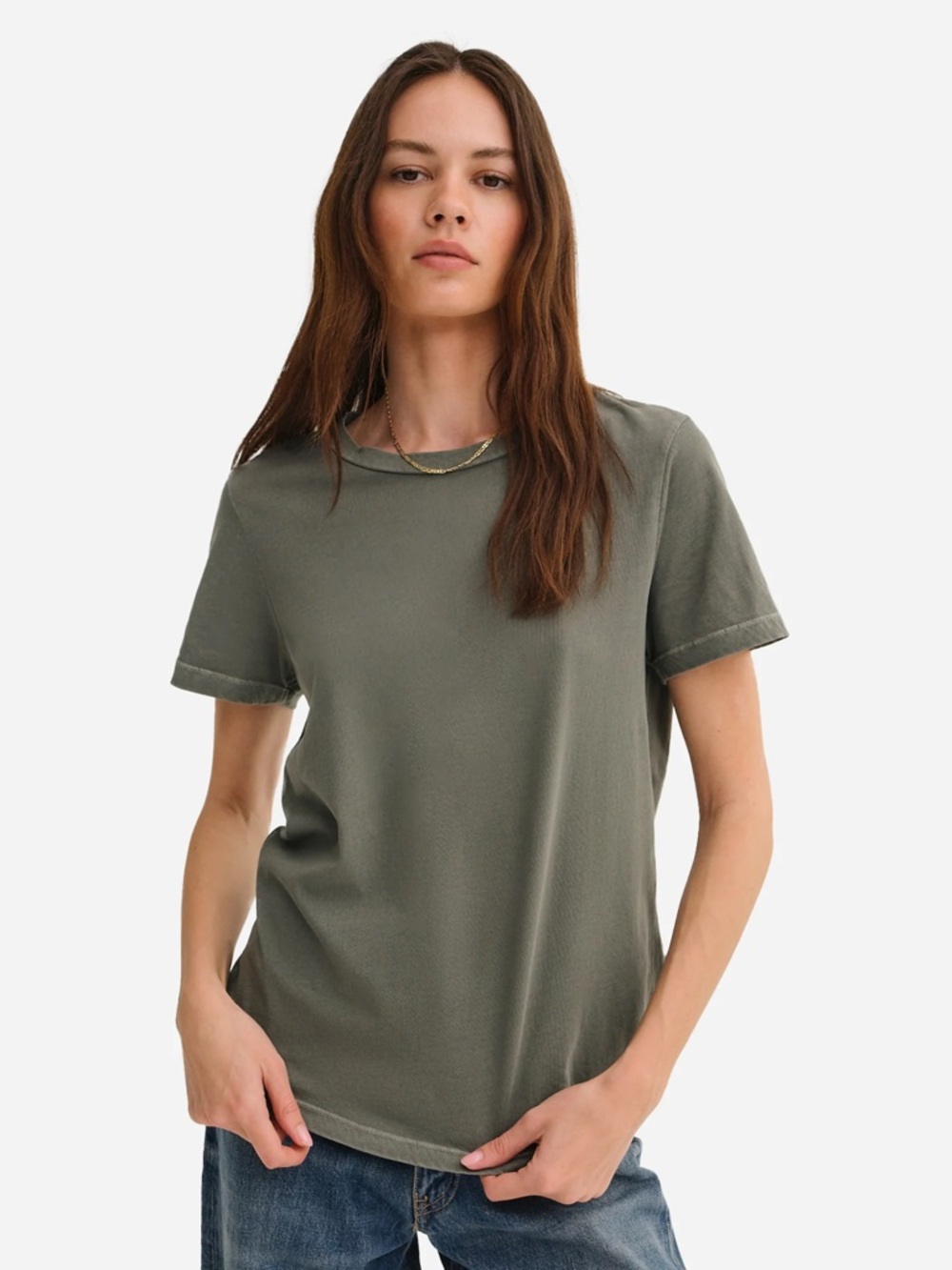 [NWT] $48 MATE THE LABEL Organic Cotton Classic Tee in Charcoal. Size Small